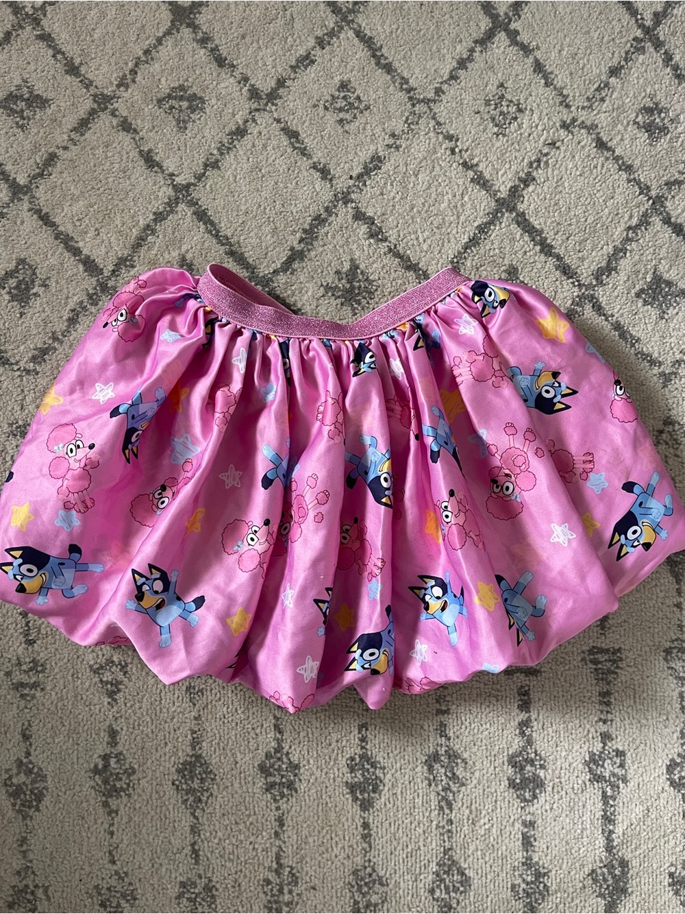 Girls Pink Bluey Twirl Skirt with Glitter Waistband